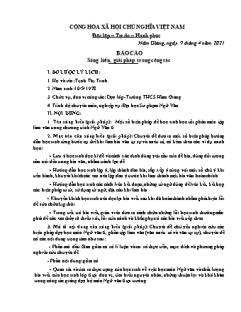 Sáng kiến kinh nghiệm Một số biện pháp để học sinh học tốt phân môn tập làm văn trong chương trình Ngữ Văn 6