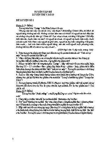 Tuyển tập đề luyện thi vào Lớp 10 môn Ngữ văn