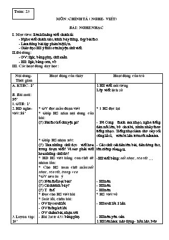 Giáo án Chính tả 3 - Tuần 23, 24