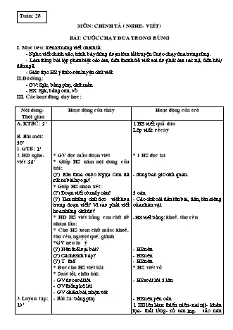 Giáo án Chính tả 3 - Tuần 28, 29