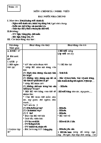 Giáo án Chính tả 3 - Tuần 32, 33