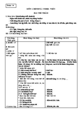 Giáo án Chính tả 3 - Tuần 34