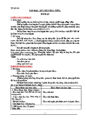 Giáo án điện tử Lớp 3 (Công văn 2345) - Tuần 16