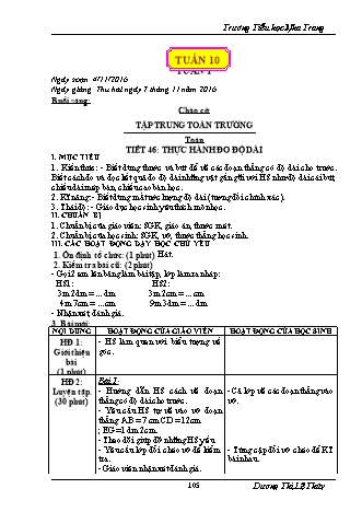 Giáo án điện tử Lớp 3 - Tuần 10 - Dương Thị Lệ Thủy