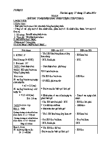 Giáo án điện tử Lớp 3 - Tuần 11 (Bản 3 cột)