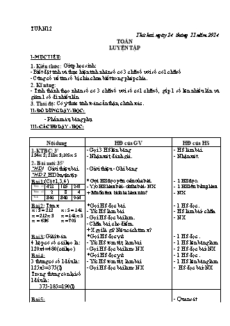 Giáo án điện tử Lớp 3 - Tuần 12 (Bản 3 cột)