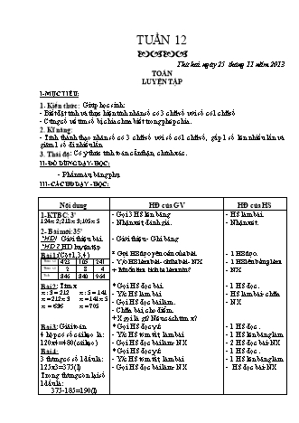 Giáo án điện tử Lớp 3 - Tuần 13 (Bản 3 cột)