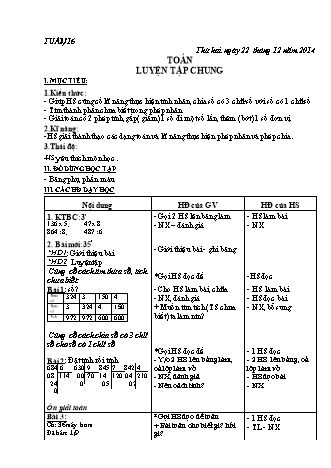 Giáo án điện tử Lớp 3 - Tuần 16 (Bản 3 cột)