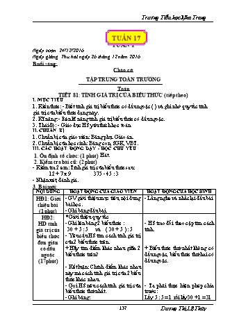 Giáo án điện tử Lớp 3 - Tuần 17 - Dương Thị Lệ Thủy