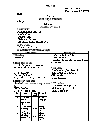 Giáo án điện tử Lớp 3 - Tuần 18 (Bản 2 cột)