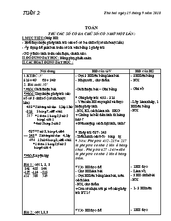 Giáo án điện tử Lớp 3 - Tuần 2 (Bản 3 cột)