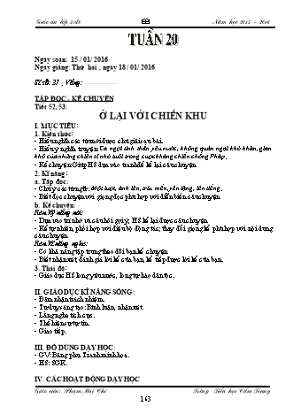 Giáo án điện tử Lớp 3 - Tuần 20 -  Phạm Mai Chi