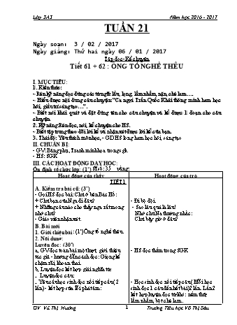 Giáo án điện tử Lớp 3 - Tuần 21 - Vũ Thị Hường