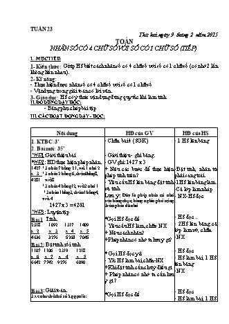 Giáo án điện tử Lớp 3 - Tuần 23 (Bản 3 cột)