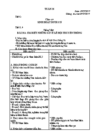 Giáo án điện tử Lớp 3 - Tuần 26 (Bản 2 cột)