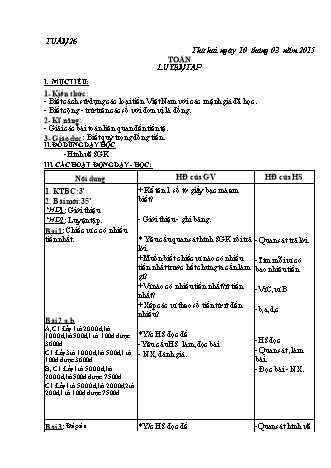 Giáo án điện tử Lớp 3 - Tuần 26 (Bản 3 cột)