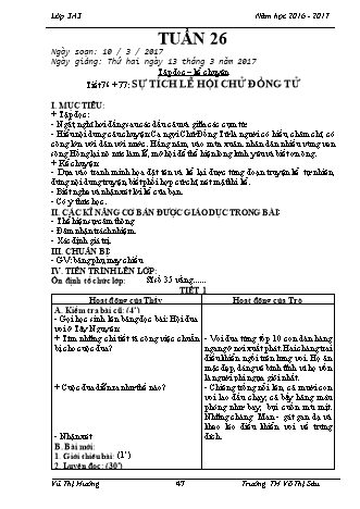 Giáo án điện tử Lớp 3 - Tuần 26 - Vũ Thị Hường