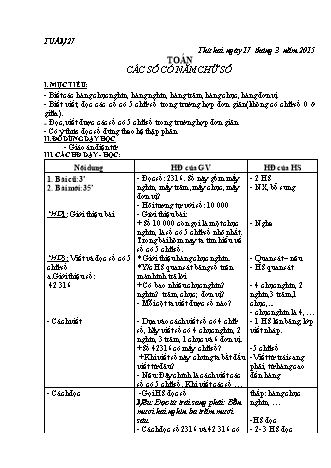 Giáo án điện tử Lớp 3 - Tuần 27 (Bản 3 cột)