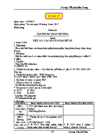 Giáo án điện tử Lớp 3 - Tuần 27 - Dương Thị Lệ Thủy