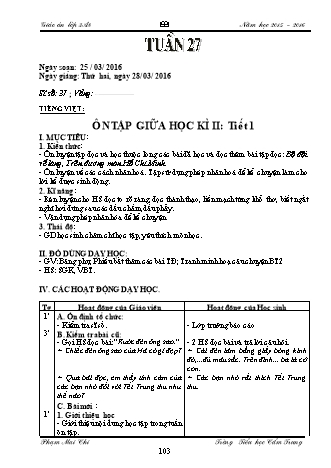 Giáo án điện tử Lớp 3 - Tuần 27 -  Phạm Mai Chi