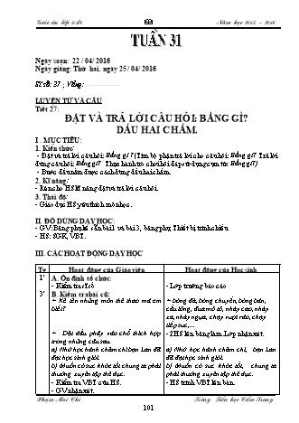 Giáo án điện tử Lớp 3 - Tuần 31, 32 -  Phạm Mai Chi