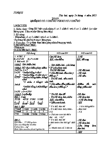 Giáo án điện tử Lớp 3 - Tuần 31 (Bản 3 cột)