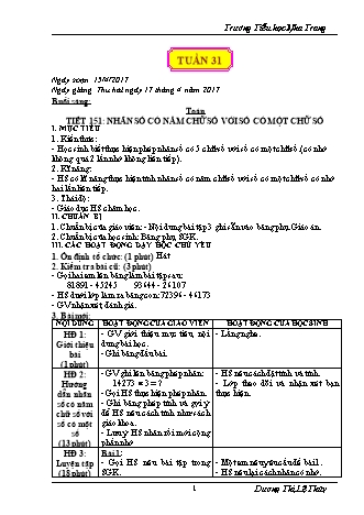 Giáo án điện tử Lớp 3 - Tuần 31 - Dương Thị Lệ Thủy