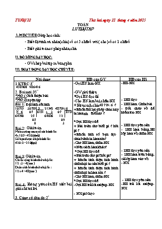 Giáo án điện tử Lớp 3 - Tuần 32 (Bản 3 cột)