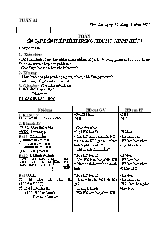 Giáo án điện tử Lớp 3 - Tuần 34 (Bản 3 cột)