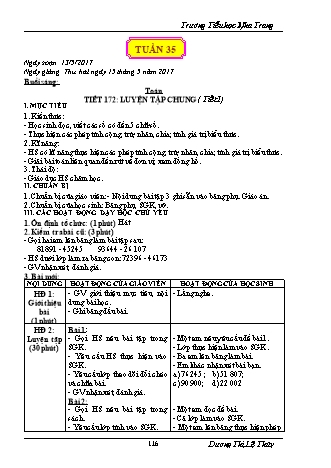 Giáo án điện tử Lớp 3 - Tuần 35 - Dương Thị Lệ Thủy