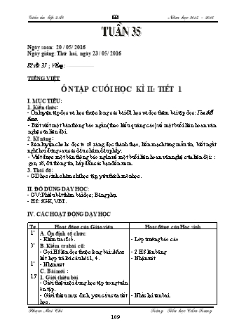 Giáo án điện tử Lớp 3 - Tuần 35 -  Phạm Mai Chi