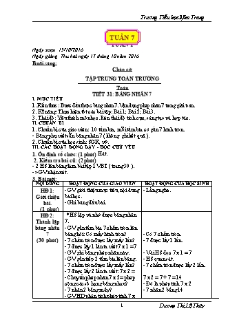 Giáo án điện tử Lớp 3 - Tuần 7 - Dương Thị Lệ Thủy