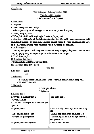 Giáo án điện tử Lớp 3 - Tuần 8 - Tạ Thị Hải Hà