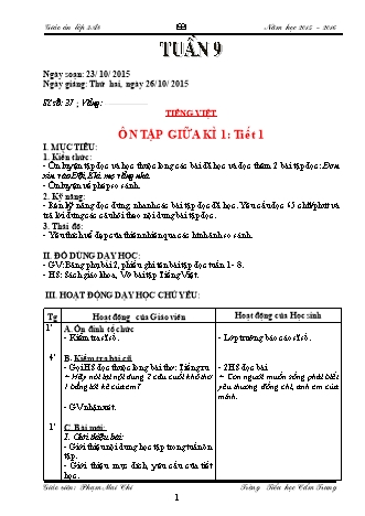 Giáo án điện tử Lớp 3 - Tuần 9 -  Phạm Mai Chi