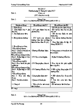 Giáo án điện tử Lớp 3 VNEN - Tuần 17 - Nguyễn Thị Phượng