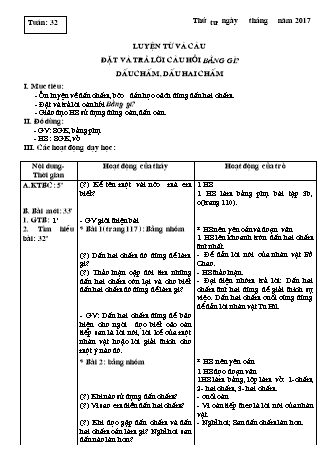 Giáo án Luyện từ và câu, Tập viết, Tập làm văn 3 - Tuần 32, 33