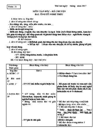 Giáo án Tập đọc 3 - Tuần 21, 22