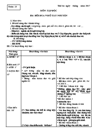 Giáo án Tập đọc 3 - Tuần 25, 26