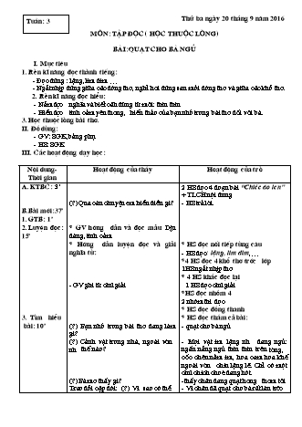 Giáo án Tập đọc 3 - Tuần 3, 4