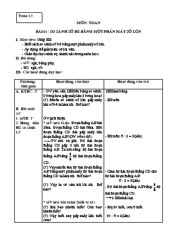 Giáo án Toán học Lớp 3 - Tuần 13