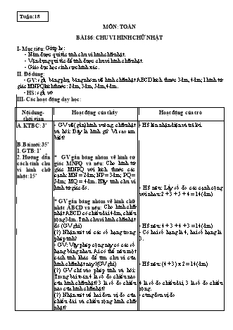 Giáo án Toán học Lớp 3 - Tuần 18