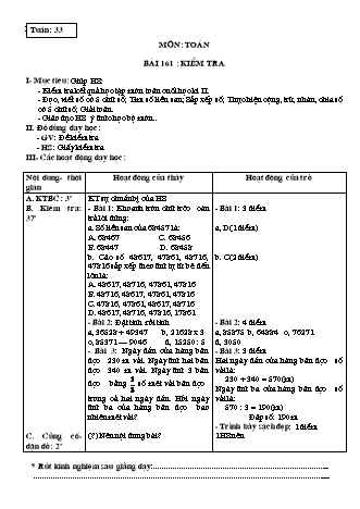 Giáo án Toán học Lớp 3 - Tuần 33