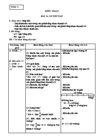 Giáo án Toán học Lớp 3 - Tuần 6