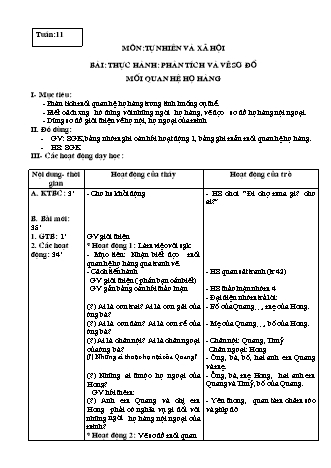 Giáo án Tự nhiên và Xã hội 3 - Tuần 11, 12