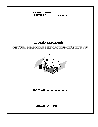 Sáng kiến kinh nghiệm Phương pháp nhận biết các hợp chất hữu cơ