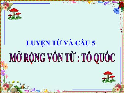 Bài giảng Luyện từ và câu Lớp 5 - Mở rộng vốn từ: Tổ quốc - Trường Tiểu học Tân Long Hội A