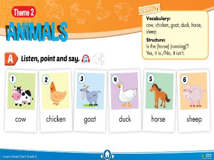Bài giảng Tiếng Anh Lớp 5 - Theme 2: Animals. Lesson 1,2,3,4,5,6 - Trường Tiểu học Tân Long Hội A