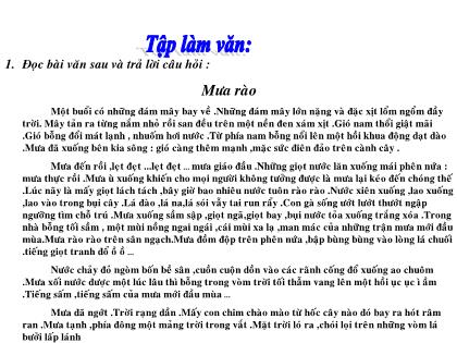 Bài giảng Tiếng Việt Lớp 5 - Tập làm văn: Luyện tập tả cảnh - Trường Tiểu học Tân Long Hội A
