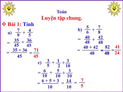 Bài giảng Toán Khối 5 - Bài: Luyện tập chung - Trường Tiểu học Tân Long Hội A