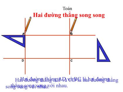 Bài giảng Toán Lớp 4 - Tiết 2: Hai đường thẳng song song - Trường Tiểu học Tân Long Hội A